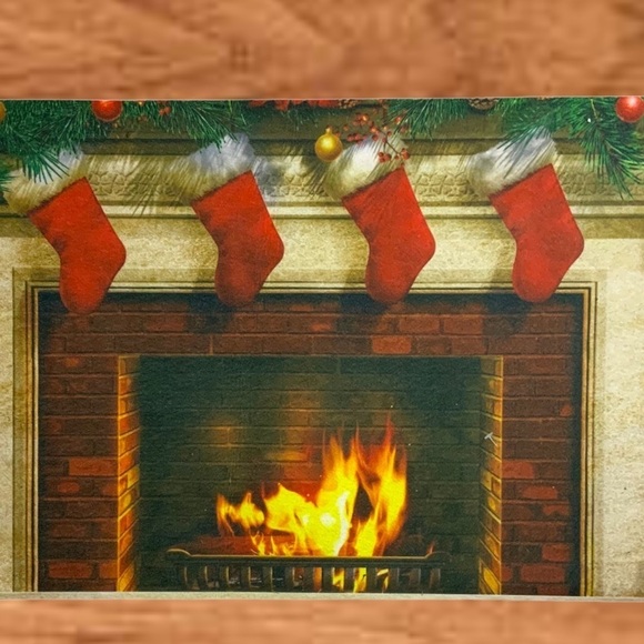 Holiday Doormat Fireplace Christmas Stockings Rectangle 16 X 24 In Multicolor - Picture 9 of 12